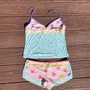 Vintage pastel flower DKNY pajama set